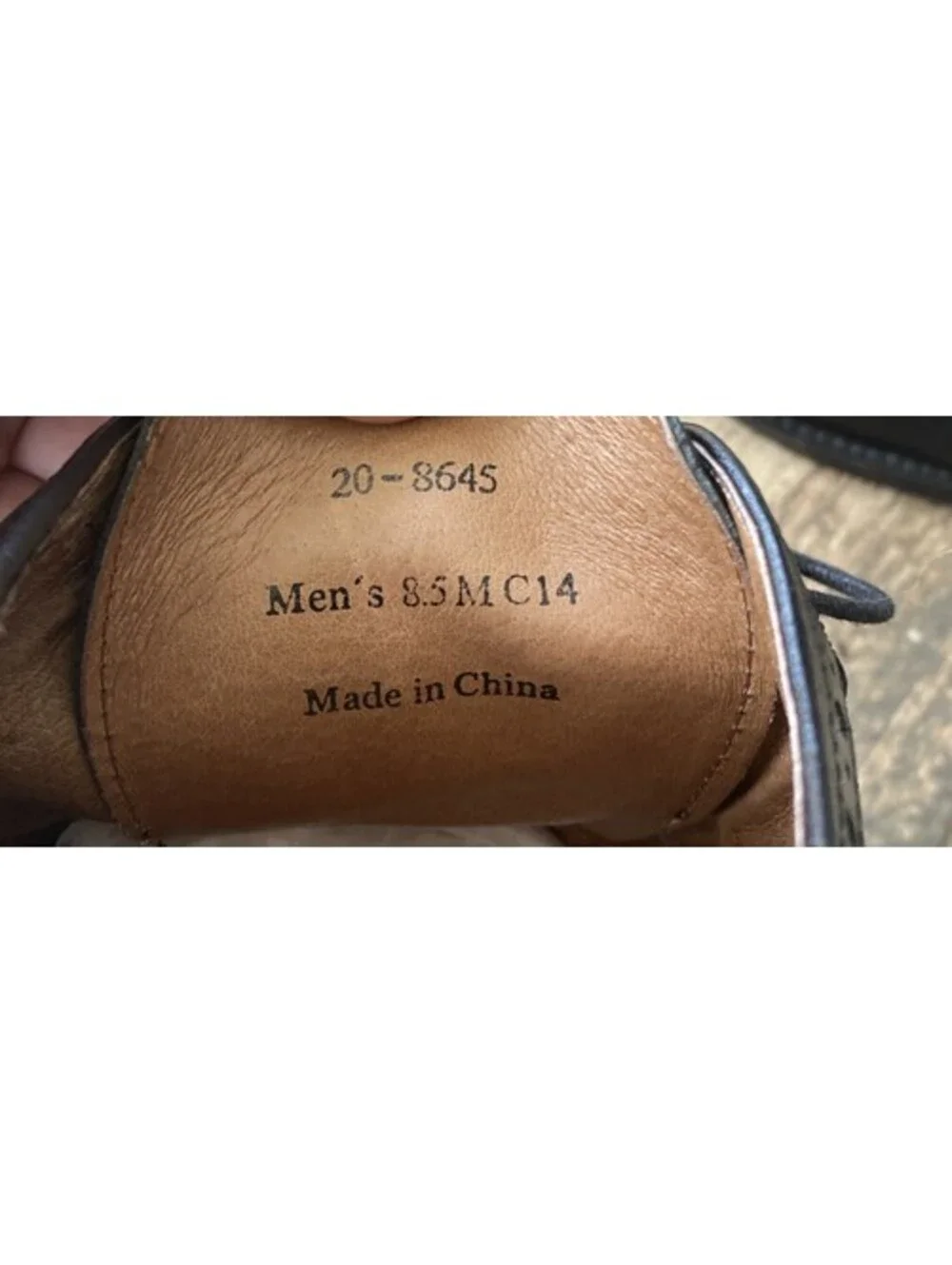 Johnston & Murphy Mens Black Leather Wingtip Dress Shoes 8.5M